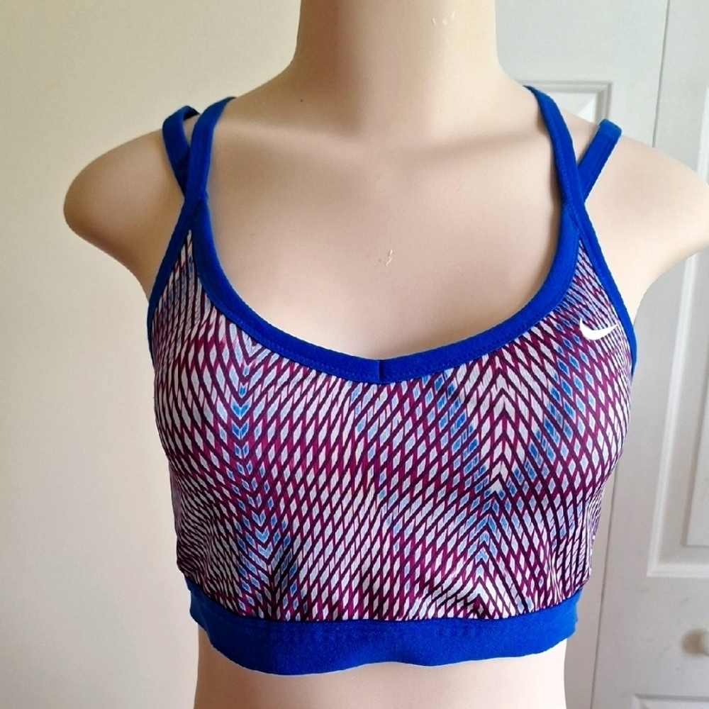 Nike Women's Multicolor Geometric Sports Bra Size L